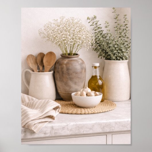 Neutral Kitchen Farmhouse Art Frame Ready  ポスター (正面)