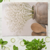 Neutral Kitchen Towel Farmhouse Wildflower Floral キッチンタオル (折り畳み)