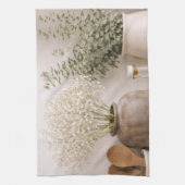 Neutral Kitchen Towel Farmhouse Wildflower Floral キッチンタオル (縦)
