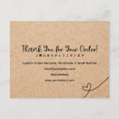 Neutral Kraft Bakery Cake Care Instructions サンキューカード (裏面)
