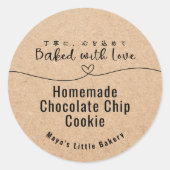Neutral Kraft Heart Line Bakery Product ラウンドシール (正面)