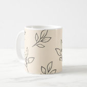Neutral Leaf Mug | Beige Coffee Mug コーヒーマグカップ (正面左)