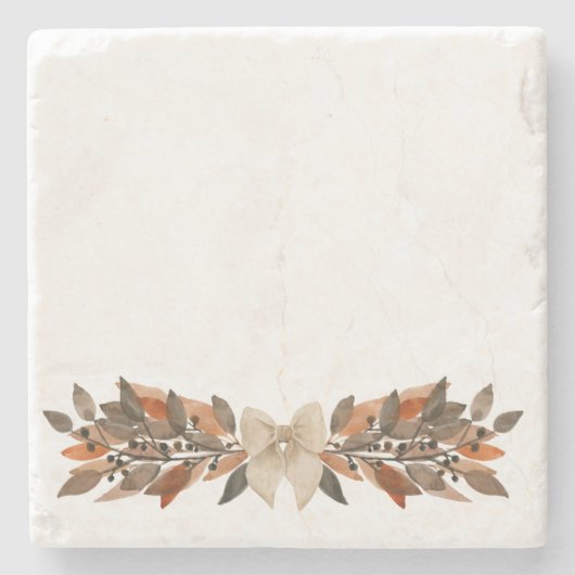 Neutral Leaf Thanksgiving Stone Coaster ストーンコースター (正面)