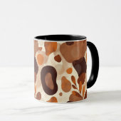 Neutral Leaves & Shapes Mug – Artistic Boho Patter マグカップ (正面右)