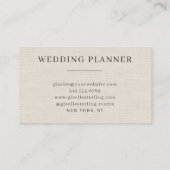 Neutral Linen Elegant Minimalist Monogram  名刺 (裏面)