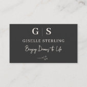 Neutral Linen Elegant Minimalist Monogram  名刺 (正面)