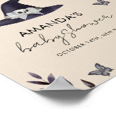 Neutral Little Boo Witch Hat Baby Shower Welcome ポスター (角)