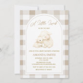 Neutral Little Lamb Baby Shower Invitation 招待状 (正面)