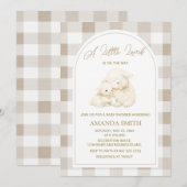 Neutral Little Lamb Baby Shower Invitation 招待状 (正面/裏面)