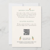 Neutral Locally Grown Baby Clothesline Baby Shower 招待状 (裏面)