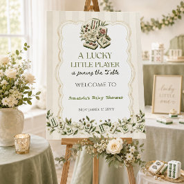 Neutral Lucky Little Player Mahjong Baby Shower