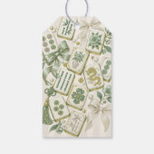 Neutral Lucky Little Player Mahjong Baby Shower ギフトタグ (裏面)
