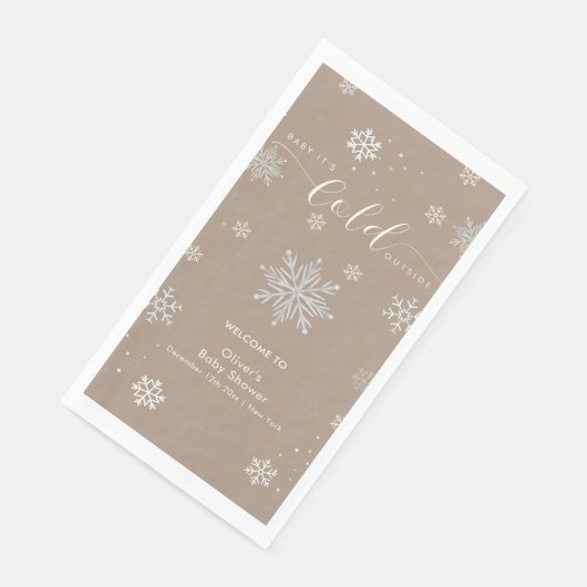 Neutral Magical Snowflake Baby Shower Welcome  (コーナー)