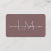 Neutral Mauve Taupe Monogram Business Card 名刺 (正面)