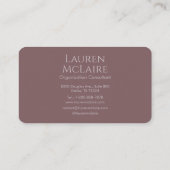 Neutral Mauve Taupe Monogram Business Card 名刺 (裏面)