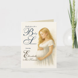 Neutral Minimal Baby Shower Blode Mom to be 招待状