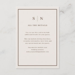 Neutral Minimal Chic Border Wedding Guest Details エンクロージャーカード