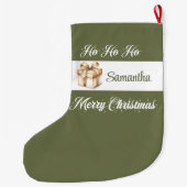 Neutral Minimal Christmas Stocking Custom ラージクリスマスストッキング (裏面)