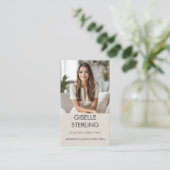 Neutral Minimal Linen Professional Photo Modern  名刺 (スタンド正面)