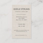 Neutral Minimal Linen Professional Photo Modern  名刺 (裏面)