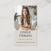 Neutral Minimal Linen Professional Photo Modern  名刺 (正面)