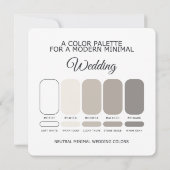 Neutral Minimal Wedding Color Palette Card 招待状 (裏面)