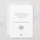 Neutral Minimalist Boho Christmas Wreath Corporate シーズンカード (裏面)