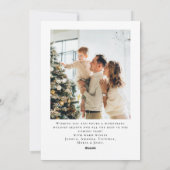 Neutral Minimalist Boho Christmas Wreath Photo シーズンカード (裏面)