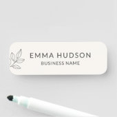 Neutral Minimalist Botanical Small Business 名札 (インサイチュ)