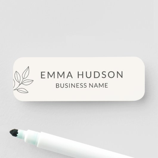 Neutral Minimalist Botanical Small Business  名札 (インサイチュ)