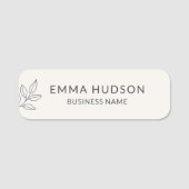 Neutral Minimalist Botanical Small Business 名札 (正面)