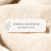 Neutral Minimalist Botanical Small Business  名札
