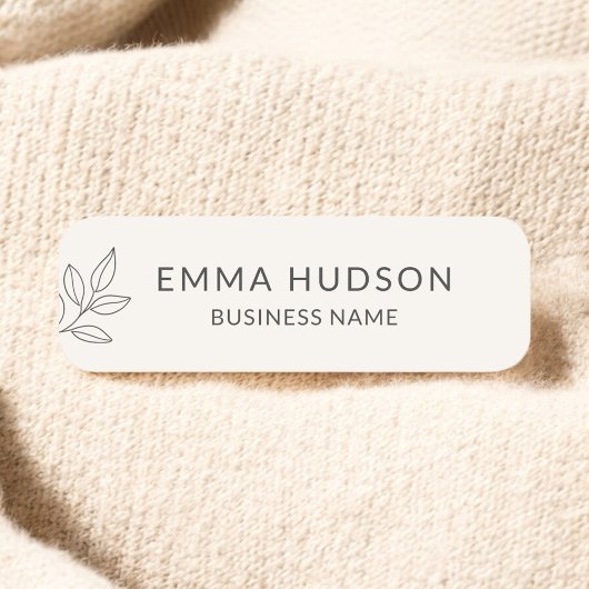 Neutral Minimalist Botanical Small Business 名札