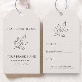 Neutral Minimalist Business Botanical Price Tag ギフトタグ