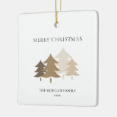 Neutral Minimalist Christmas Tree Family Name セラミックオーナメント (左)