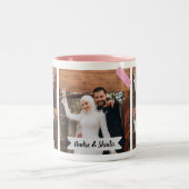 Neutral Minimalist Photo Bridesmaid  ツートーンマグカップ (中央)
