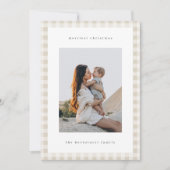 Neutral Minimalist Plaid Double-Sided Photo シーズンカード (正面)