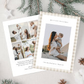 Neutral Minimalist Plaid Double-Sided Photo シーズンカード
