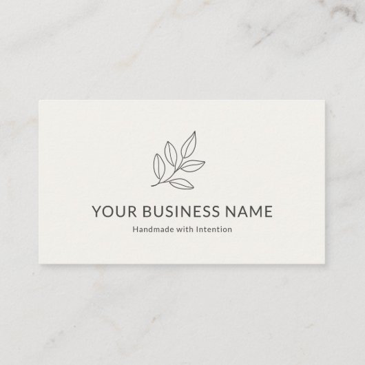Neutral Minimalist Simple Botanical Small 名刺 (裏面)