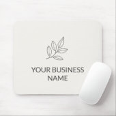Neutral Minimalist Small Business Botanical マウスパッド (マウス)