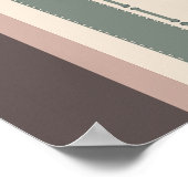 Neutral Minimalist Striped Art –Modern Pastel ポスター (角)