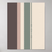 Neutral Minimalist Striped Art –Modern Pastel ポスター (正面)