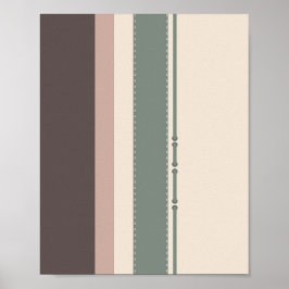 Neutral Minimalist Striped Art –Modern Pastel ポスター