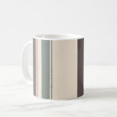 Neutral Minimalist Striped Mug – Pastel Modern コーヒーマグカップ (正面左)