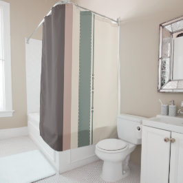 Neutral Minimalist Striped – Simple and Sleek シャワーカーテン