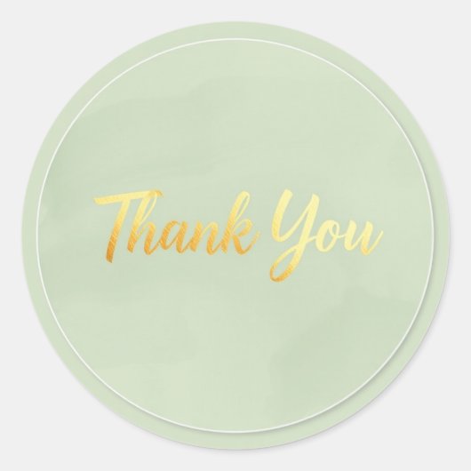 Neutral Minimalist Thank You Sticker ラウンドシール (正面)