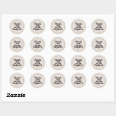 Neutral Minimalist Thank You Sticker | Beige ラウンドシール (シート)