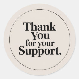 Neutral Minimalist Thank You Sticker | Beige ラウンドシール