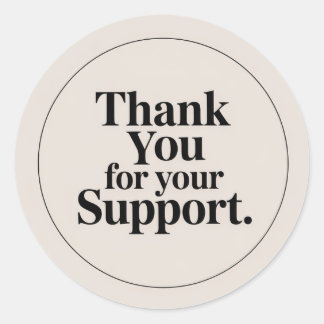 Neutral Minimalist Thank You Sticker | Beige ラウンドシール