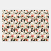 Neutral Mixed Halloween Patterns Ghost Pumpkins ラッピングペーパーシート (正面2)